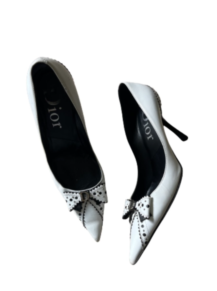 Dior Bow Studded Pointed Toe Heel