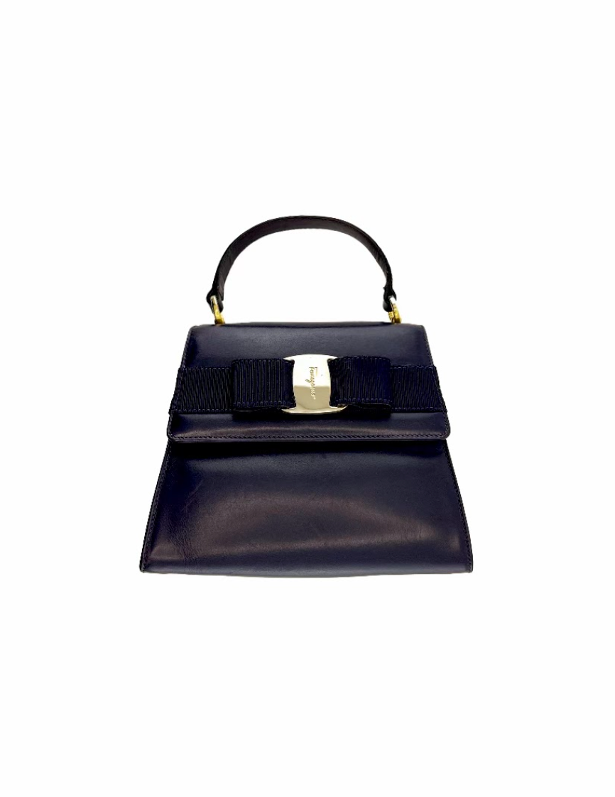 Ferragamo Midnight Blue Top Handle Mini Bag