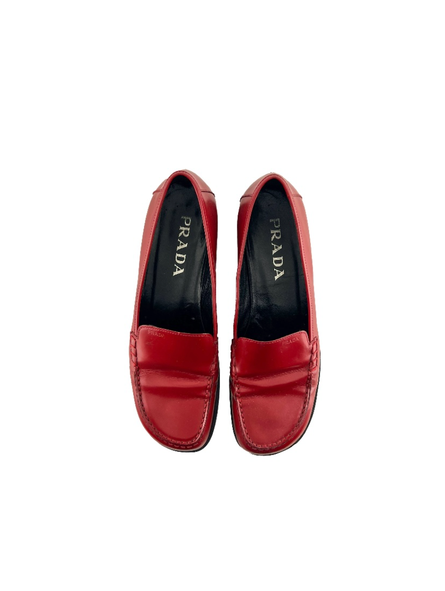 Prada Red Loafers