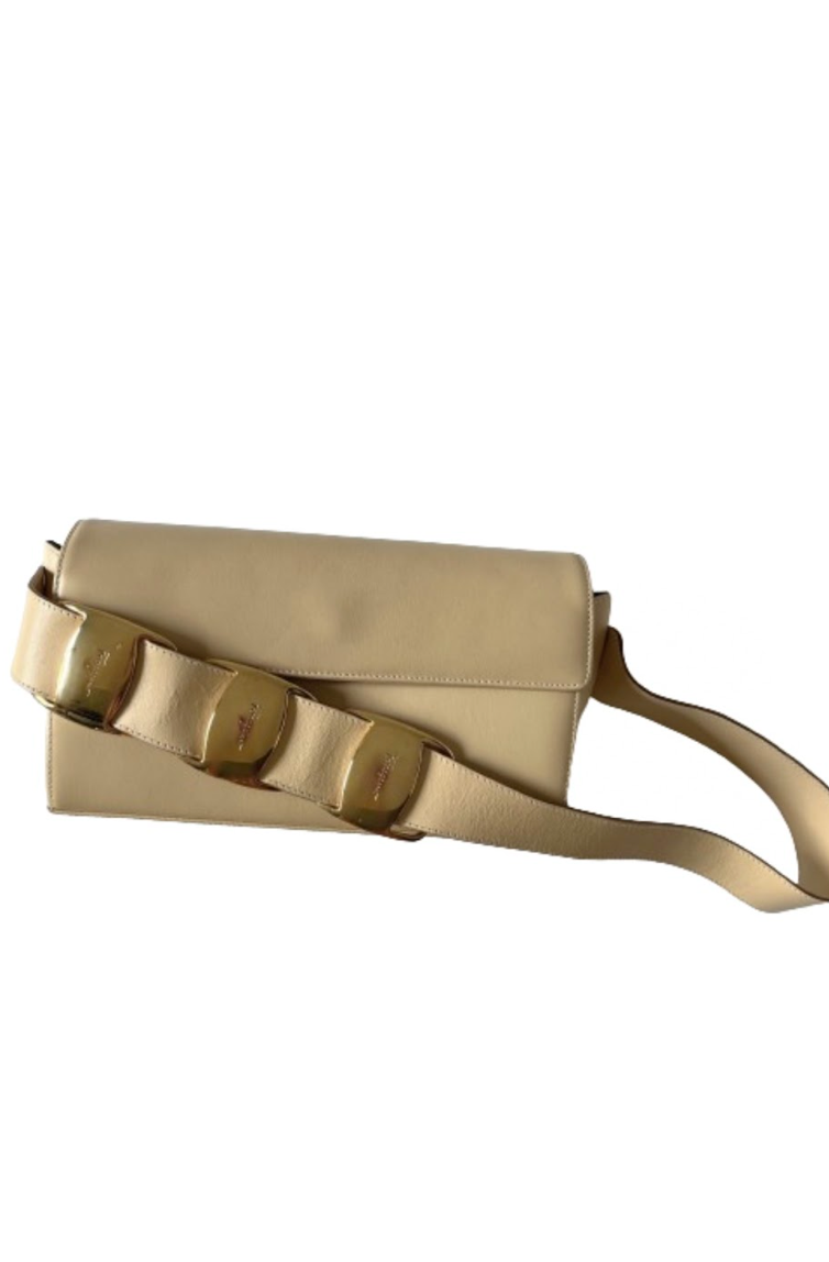 Ferragamo Cream Gold Hardware Bag