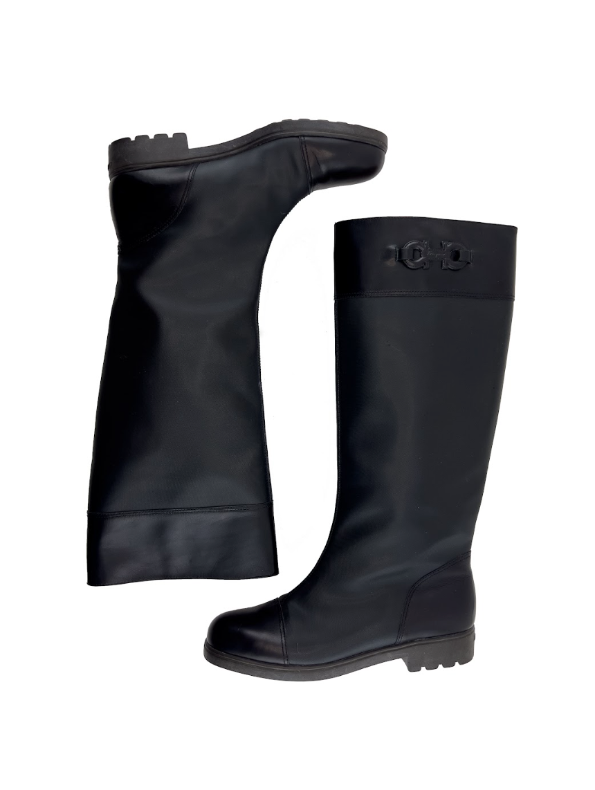 Salvatore Ferragamo Black Tall Boots