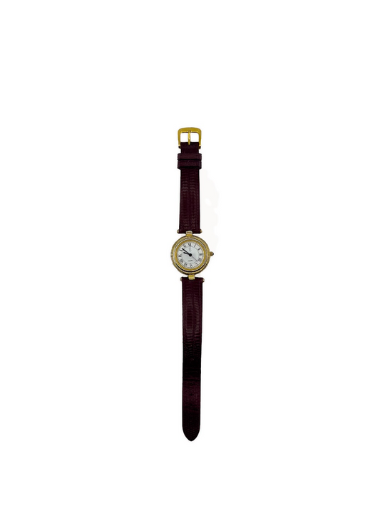 Burgundy Leather Watch