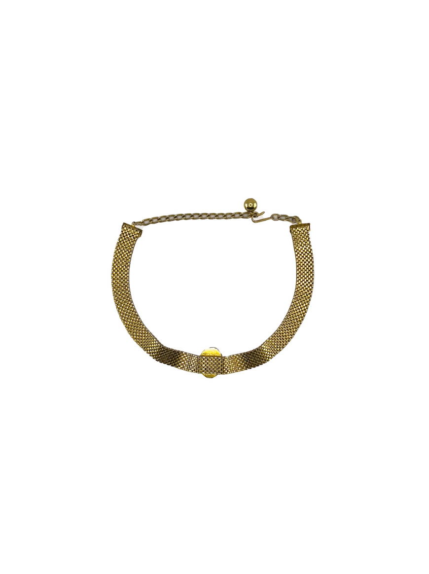 Gold Chainmail Pendant Choker