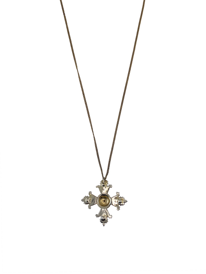 Multicolor Rhinestone Cross Necklace