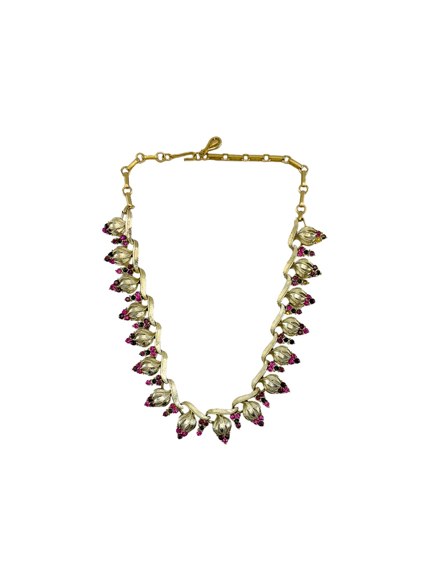 Purple Gemstone Wilted Petals Choker