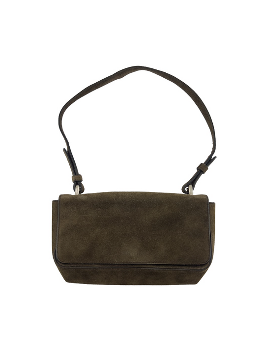 Prada Olive Suede Shoulder Bag