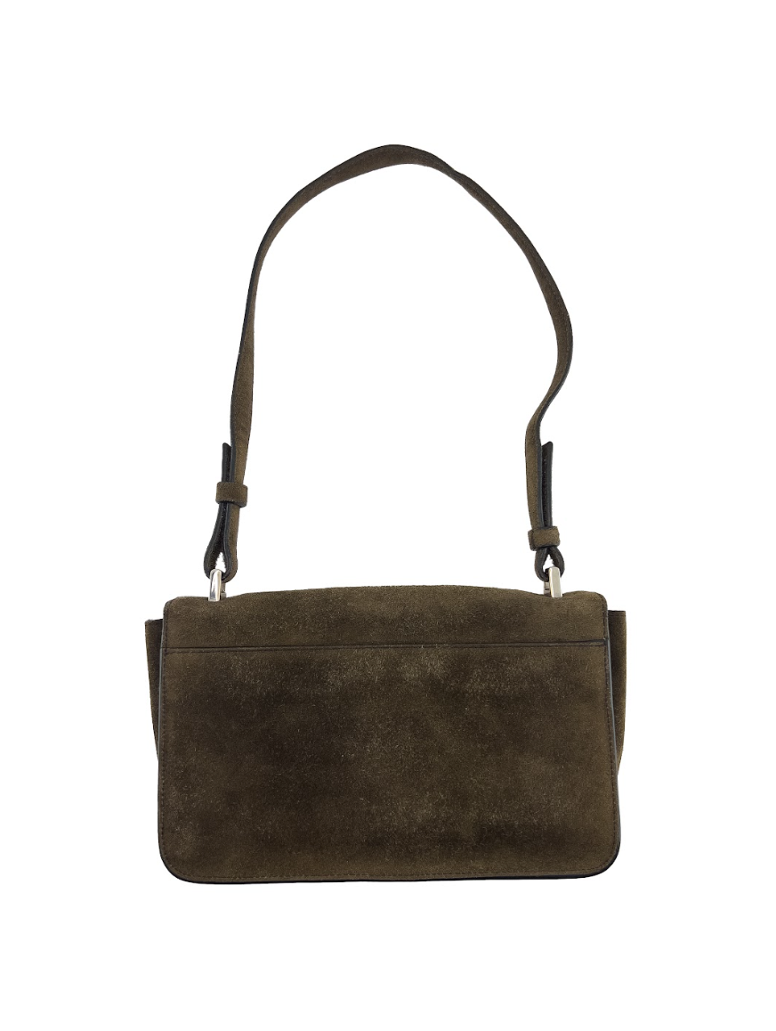 Prada Olive Suede Shoulder Bag